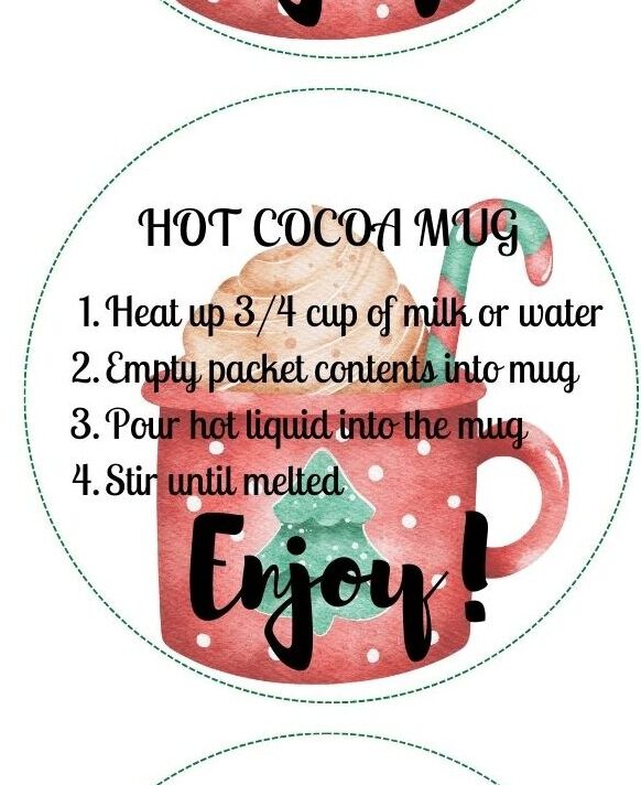 hot chocolate free printable instructions.